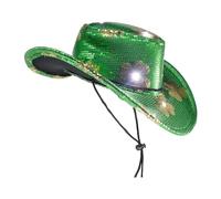 sodeber Light Up Carnivals Green Irish Hat Patricks Day National Cowboy Adult Unisex Festival Party