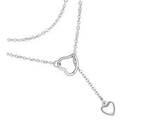 sodeber Long Necklace For Women With Heart Drops Versatile Necklace With Heart Accent Unique Clavicle Chain Adornment