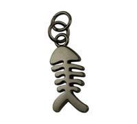 sodeber Modern Fishbone Design Alloy Pendant Charm for Bags Accessories Practical Lightweight Decorative Gift Trendy Fishbone Charm for Necklaces