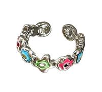 sodeber Modern Open Adjustable Colorful Flower Jewelry Alloy Texture Suitable for Fashion Lover Present Dopamine Flower Colorful Adjustable