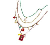 sodeber Modern Rough Rope Chain Set 4PCS Multicolor Plan Exchangeable Enchantments Lavishness Jewelry Present Pendant Accessory Set