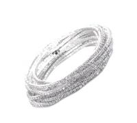 sodeber Of 12 Silver Crystals Glittering Stackable Bridal Bracelets Stretchy Rhinestones Jewelry Accessory Stylish Outfits Wedding Party Accessory