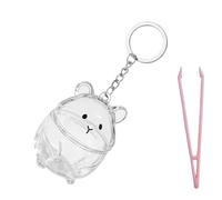 sodeber Portable Hamster Furs Holders Keyring Visible Memory Storage Case Animal Hair Collector for Sentimental Decors Hamster Hair Storage Box Charm