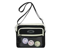 sodeber Practical Casual Crossbody Purse with Badge Space Display Nylon Shoulder Bags for Individualistic Expression Multi Compartment Bag