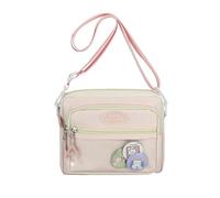sodeber Practical Casual Crossbody Purse with Badge Space Display Nylon Shoulder Bags for Individualistic Expression Multi Compartment Bag