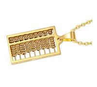 sodeber Practical Stainless Steel Abacus Necklace Charm Pendant with Adjustable Length Chain for Everyday Daily Casual Wear Thoughtful Present