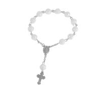 sodeber Prayer Beads Wristband Delicate Craftsmanship Elegant Beaded Rose Baby Baptism for Those with Faith Unique Prayer