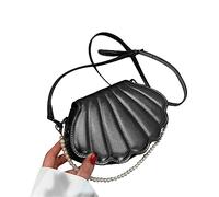 sodeber PU Shoulder Bag Fashion Pearl Chain Handbag Purse Cute Shell Shape Crossbody Female Messenger for Prom Women Pu Shoulder Bags All-matching Pearl Handbag Purse Shell Crossbody