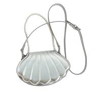 sodeber PU Shoulder Bag Fashion Pearl Chain Handbag Purse Cute Shell Shape Crossbody Female Messenger for Prom Women Pu Shoulder Bags All-matching Pearl Handbag Purse Shell Crossbody