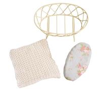 sodeber Realistic Model Metal Bed Baby Crib Bed for 1/12 Scale Dollhouses Display Accessory and Creative Children Fun Collection Kids RolePlay Toy