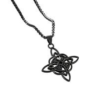 sodeber Retro Crucifix Pendant Necklace with Chinese Knot Design Gold Silver and Black Optional for Men Birthday Gift Gothic Alloy Necklace