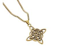 sodeber Retro Crucifix Pendant Necklace with Chinese Knot Design Gold Silver and Black Optional for Men Birthday Gift Gothic Alloy Necklace