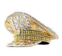 sodeber Rhinestone Bride Hat For Wedding Ceremony Halloween Party Captain Travel Taking Photo Officer