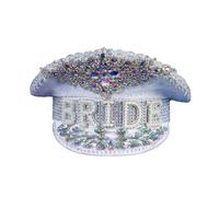 sodeber Rhinestone BRIDE Hat Wedding Halloween Party Captain Travel Taking Photo Officer