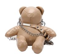 sodeber Small Crossbody Bag with Soft Inner Lining PU Leather Cute Bear Shape Phone Purse Shoulder Handbag with Chain PU Mobile Bag