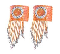 sodeber Sparkling Fringes Belly Dance Armband With Gold Sequins Beaded Armlet Shimmering Tassels Belly Dancing Armlet