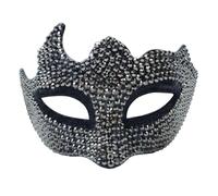 sodeber Sparkling Rhinestones Half Face Halloween Costume Accessory For Parties And Event Adjustable Strap Fit