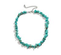 sodeber Statement Necklace with Pearl, Carnelian Crystal and Turquoise Beads Natural Stone Choker for Women Crystal Choker