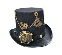 sodeber Steampunk Top Hat with Goggles Halloween Metal Gear Decor Gothic Cosplay Magician Unisex Jazzs Magician Adult