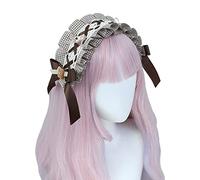 sodeber Strawberry Biscuit Hair Hoop Women Cosplay Maid Bowknot Shape Makeup Headband For Live Broadcast