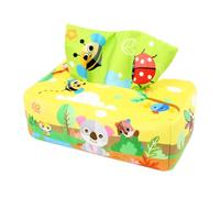 sodeber Tissue Box Toddler Toy Babies Sensory with Crinkle Paper & Rainbow Dance Scarves Infants Learning Pull Tissue Box