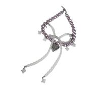 sodeber Trendy Two-Layer Pearls Necklace Lightweight Beaded Collarbone Chain for Stylish Layering Pearl Choker