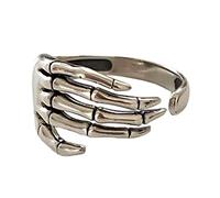 sodeber Vintage Five Finger Claw Rings For Women Men Punk Skeleton Hand Adjustable Hip Hop Party Halloween Jewelry