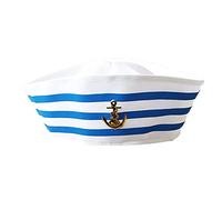 sodeber White Navy Marine Captain Cap Sailor Hat Cosplay for Women Men Valentine ' s Day Sailor Captain