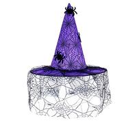 sodeber Witch Hat Halloween Wicked Hats With Lace Veil For Pumpkin Garden Monsters Party Decorations Cosplays Costume