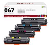 SODFACE 067 067H Toner Set Compatible for Canon 067 067H for Canon i-SENSYS MF655Cdw MF657Cdw MF656Cw ImageCLASS LBP633Cdw LBP632Cdw LBP631Cw (Black Cyan Yellow Magenta, 4-Pack)