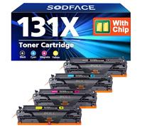 SODFACE 131X 131A CF210X Toner Cartridge Compatible for HP 131X toner 131A CF210X CF211X CF213X CF212X for HP LaserJet Pro 200 Color MFP M276nw M251n M251nw M276n (Black Cyan Yellow Magenta, 4-Pack)