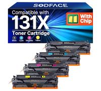 SODFACE 131X 131A CF210X Toner Cartridge Compatible for HP 131X toner 131A CF210X CF211X CF213X CF212X for HP LaserJet Pro 200 Color MFP M276nw M251n M251nw M276n (Black Cyan Yellow Magenta, 4-Pack)