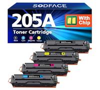 SODFACE 205A CF530A Compatible with HP 205A CF530A for MFP M181fw Toner for HP Color Laserjet Pro MFP M180n M181FW M180NW M180FW M181N CF531A CF532A CF533A (Black Cyan Yellow Magenta, Pack of 4)