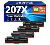SODFACE 207X 207A Toner Cartridge Multipack for HP 207X 207A 207 Toner for HP Color Laserjet Pro MFP M283fdw M282nw M283fdn M255dw M255nw (Black Cyan