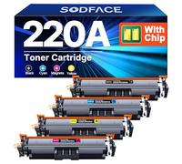 SODFACE 220A Toner Cartridges Compatible for HP 220X 220A Toner for HP Color Laserjet Pro MFP 4302dw 4302fdw 4202dw 4202dn 4302fdn W2200A W2201A W2202A W2203A (1Black 1Cyan 1Yellow 1Magenta, 4-Pack)