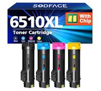 SODFACE 6510 6515 6510XL Toner Compatible for XEROX 6510 6515 WorkCentre 6515DN 6515DNI 6515N 6515 DN DNI Phaser 6510DN 6510DNI 6510N 6515DNW 6515NW (Black Cyan Yellow Magenta, 4-Pack)