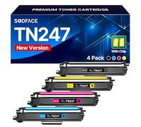 SODFACE TN-243CMYK TN247 Compatible with Brother TN 247 TN243 Toner for Brother MFC L3750CDW DCP-L3550CDW MFC-L3770CDW HL-L3210CW HL-L3230CDW MFC-L3730CW (Black, Cyan, Yellow, Magenta, 4-Pack)
