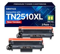 SODFACE TN2510XL Toner Compatible with Brother TN2510XL TN2510 Toner for Brother MFC-L2860DWE MFC-L2835DW MFC-L2827DW HL-L2400DWE MFC-L2800DW (2Black, Pack of 2)