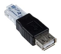 SODIAL(TM) 2 x USB Type A to RJ45 Adapter F/M, Black