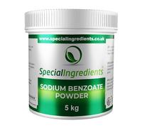 Sodium Benzoate Powder - Suitable for Vegans & Vegetarians, Non-GMO, Gluten-Free, Non-Irradiated - Recyclable Plastic Container (5kg)