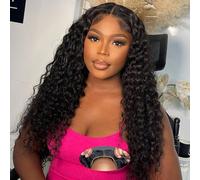 SODLIS 13 x 4 Inch Deep Wave Lace Front Wig Human Hair Deep Curly Wig for Black Women 22 Inch