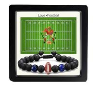 SODLYUE Baseball Soccer Football Basketball Ice Hockey Bracelet Gifts for Boys, Birthday/Graduation/Christmas Baseball Senior Night Gifts for Son Grandson Players Team Coach, Black Bracelet, Stone, no