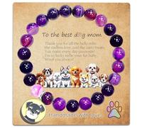 SODLYUE Dog Mom Gifts for Women, Amethyst Dog Mom Bracelets, Dog Gifts for Dog Lovers with Message Card for Birthday Christmas Valentines Day Mothers Day,Saint Bernard