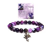 SODLYUE Dragon Bracelet Jewelry Inspiration Gift for Dragon Lover Dragon Spirit Animal Gift, Purple