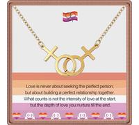 SODLYUE Lesbian Necklace, Lesbian Pride Gifts for Couples, LGBT Pride Jewelry for Wedding Anniversary Birthday