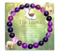 SODLYUE Llama Gifts Llama Bracelet for Women Llama Jewelry Llama Lover Gifts Inspirational Gifts for Women Natural Stone Bracelet, Stone, no gemstone