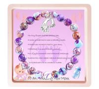SODLYUE New Mom Gifts, Footprint Charm Bracelet with Message Gift Card Mothers Day Gifts for New Mom,Mommy To Be,1st Time Mom,Expecting Mom, Stone, no gemstone