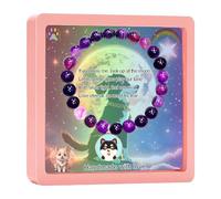SODLYUE Pet Memorial Gifts, Dog Memorial Gifts Bracelet for Beloved Dog Husky, 8MM Amethyst Pet Sympathy Bracelet for Women Who Loss of Pets,Dog Bereavement Sympathy Gift