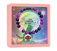 SODLYUE Pet Memorial Gifts, Dog Memorial Gifts Bracelet for Beloved Dog Poodle, 8MM Amethyst Pet Sympathy Bracelet for Women Who Loss of Pets,Dog Bereavement Sympathy Gift