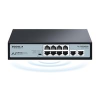 Sodola 8 Port Gigabit PoE Switch with 2 Gigabit Uplink, Ethernet Splitter, 802.3af/at, 120W Total Budget, Metal Casing, Unmanaged Network Swtich, Plug & Play, Desktop/Wall Mount